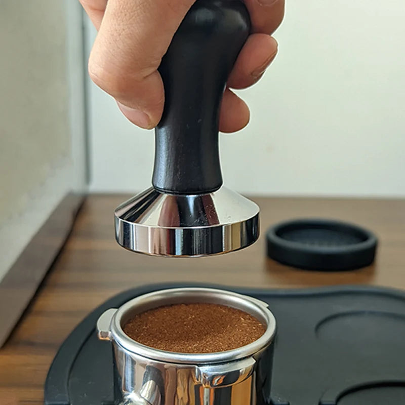 Coffee Tamper 51mm Tamper and Coffee Stirrer Set Wood Handle Coffee Tampers Coffee Accessories Barista Tools Tampers 51/53/58mm