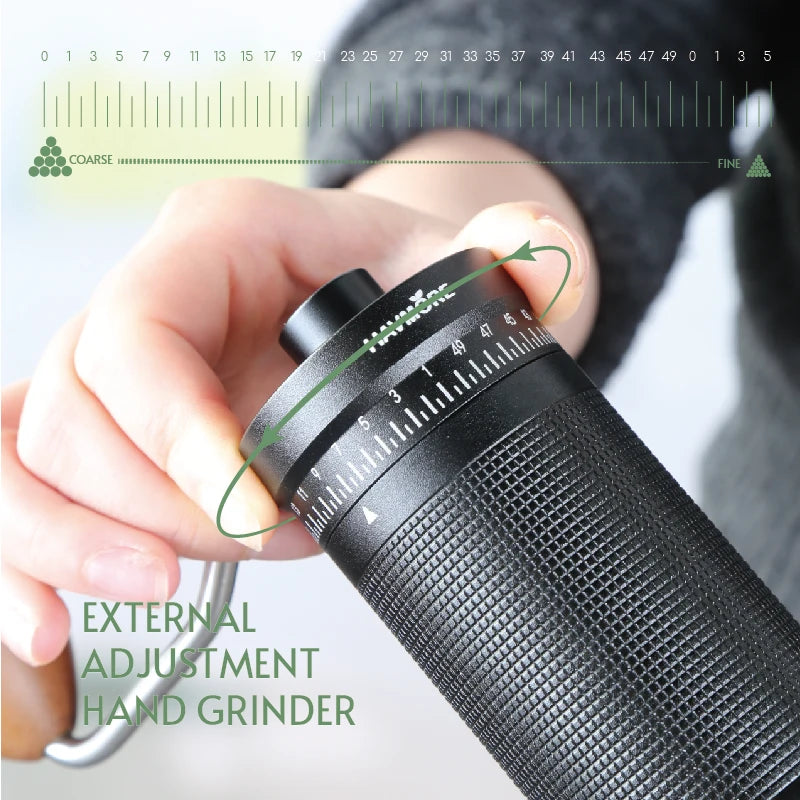 Havmore Mini Portable Stainless Steel Conical Burr Easy Manual Operation Home Use Manual Coffee Grinder