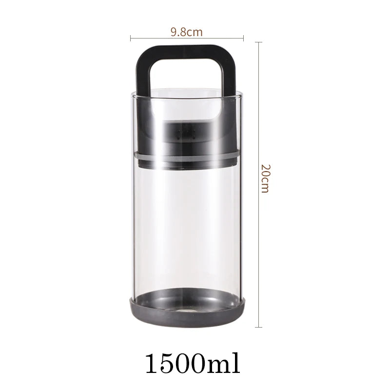 Coffee Beans Storage Vacuum Jar Kitchen Food Clear Glass Container Tea Moisture-proof Canister Home Fresh Keeping Cans