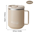 Double Wall Insulated 304 Stainless Steel Coffee Mug, Leak-Proof Travel Cup with Handle for Adults and Students