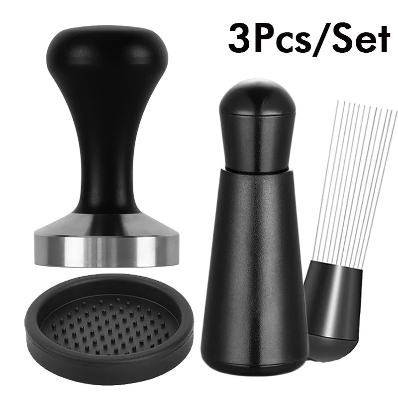 Coffee Tamper 51mm Tamper and Coffee Stirrer Set Wood Handle Coffee Tampers Coffee Accessories Barista Tools Tampers 51/53/58mm