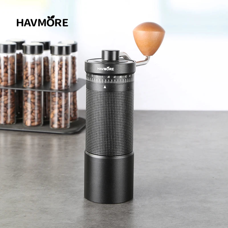 Havmore Mini Portable Stainless Steel Conical Burr Easy Manual Operation Home Use Manual Coffee Grinder