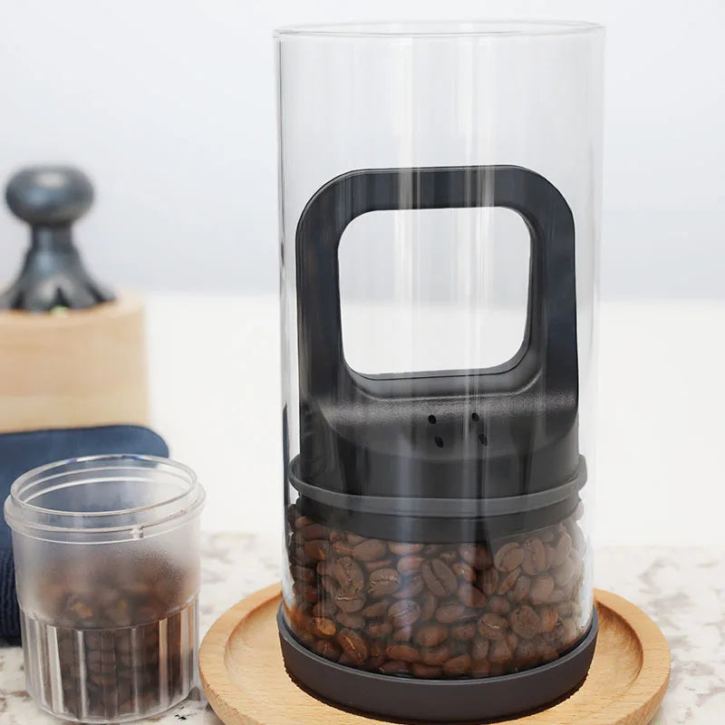Coffee Beans Storage Vacuum Jar Kitchen Food Clear Glass Container Tea Moisture-proof Canister Home Fresh Keeping Cans