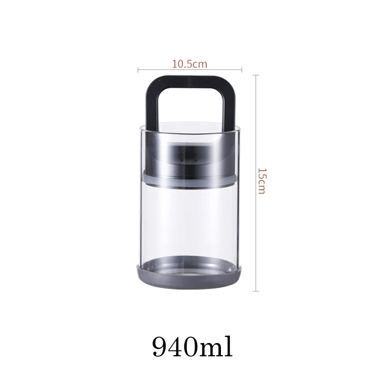 Coffee Beans Storage Vacuum Jar Kitchen Food Clear Glass Container Tea Moisture-proof Canister Home Fresh Keeping Cans