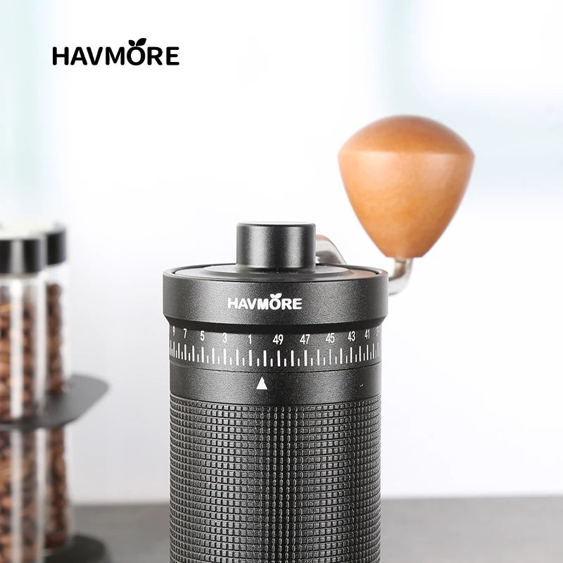 Havmore Mini Portable Stainless Steel Conical Burr Easy Manual Operation Home Use Manual Coffee Grinder